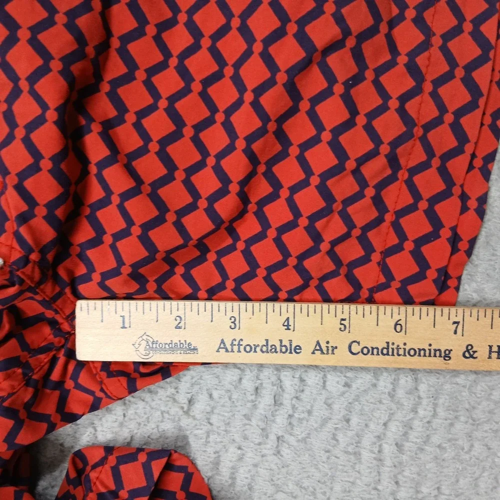 J.Crew Swim Trunks Men's‎ 32 Red Blue Geometric Pattern Drawstring Shorts